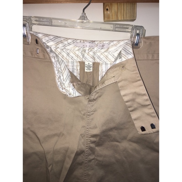 Khaki Knee Length Skirt with Pockets - Picture 3 of 4